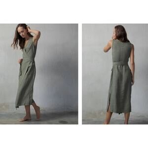 LUXMII Safari Wrap Dress – 100% Linen – Size Medium